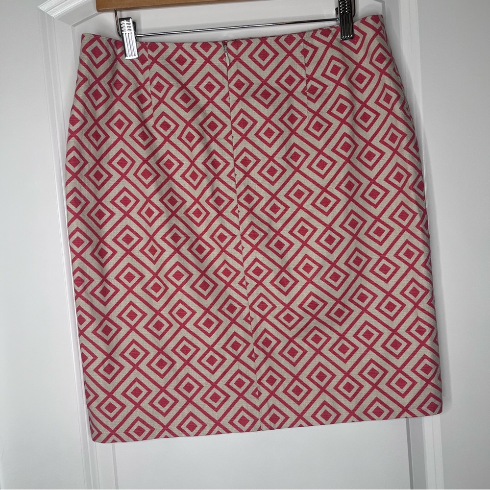 Ann Taylor Pink and Orange Knee-Length Pencil Skirt